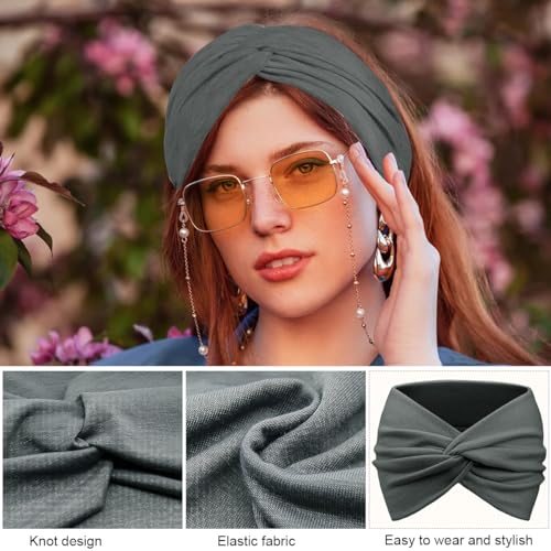 MAYCREATE® 6PCS Wide Hair Band for Women Girls, Stretchy Bands, Twisted Knots Wrap, Soft Dacron Turban for Face Clean, Makeup, Yoga, Workout MAYCREATE® 6PCS Wide Hair Band for Women Girls, Stretchy Bands, Twisted Knots Wrap, Soft Dacron Turban for Face Clean, Makeup, Yoga, Workout